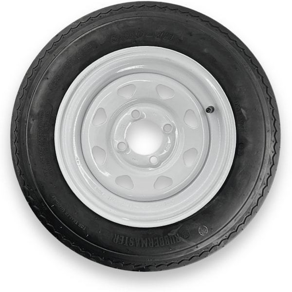 Rubbermaster - Steel Master Rubbermaster 5.30-12 6 Ply Highway Rib Tire and 4 on 4 Eight Spoke Wheel Assembly 599174 - main